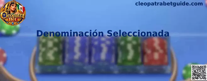 Referencia visual para comprender la denominación seleccionada y el costo de una tirada